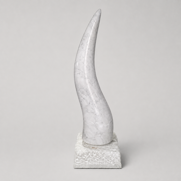 Corno Design Sculpture in Carrara Marble – Good Luck Charm 75 cm