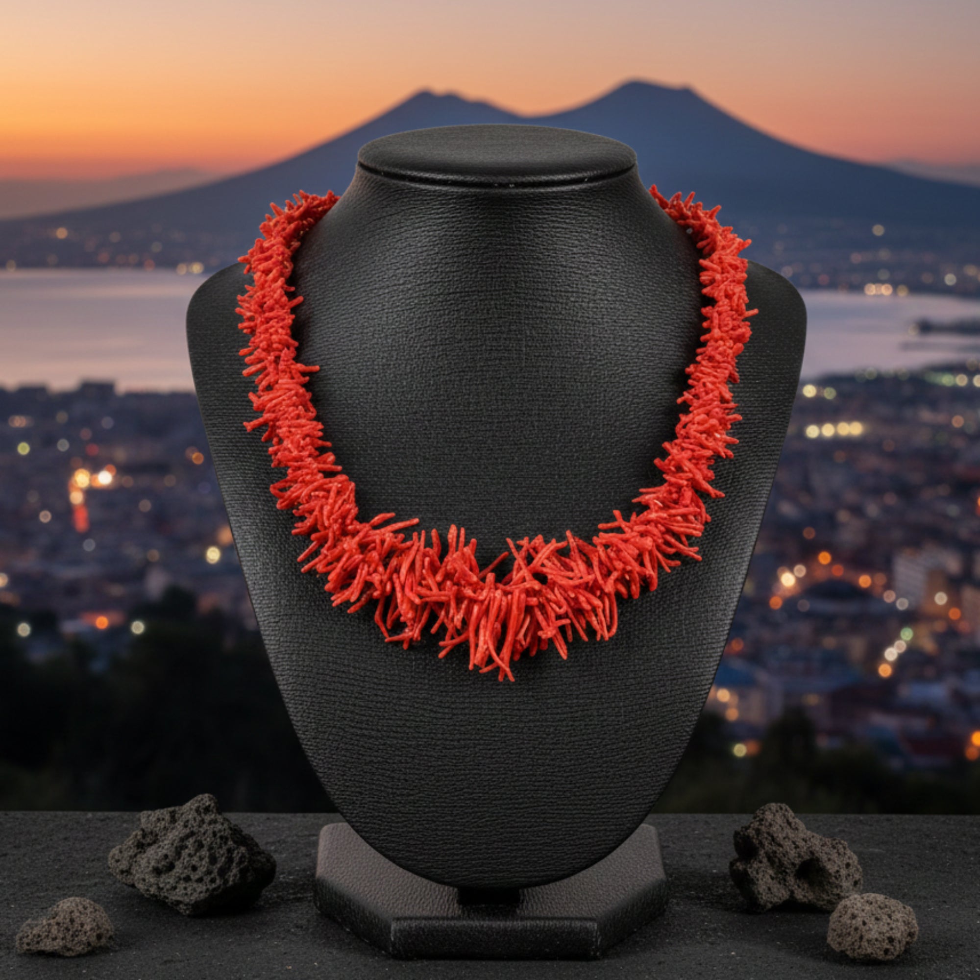 紅珊瑚枝銀925項鍊– Museum Shop Italy