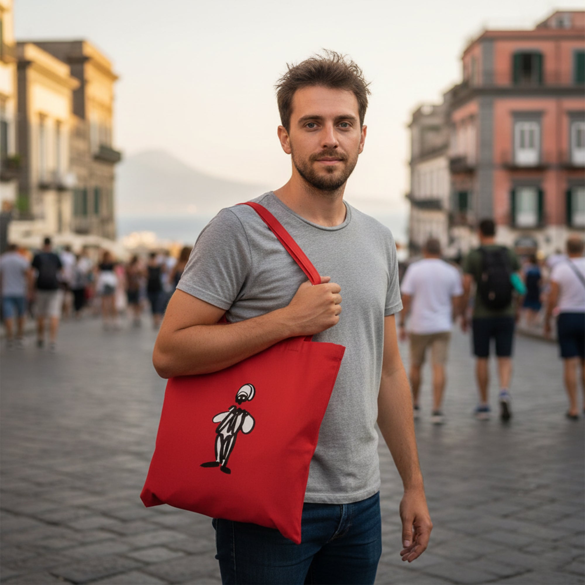 Borsa per la spesa in cotone Rosso