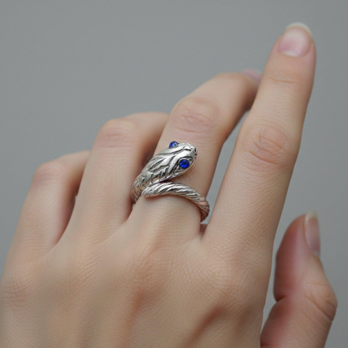 Bague Argent Massif 925 – Jonc Alliance Créateur Motif Serpent – Ancienne
