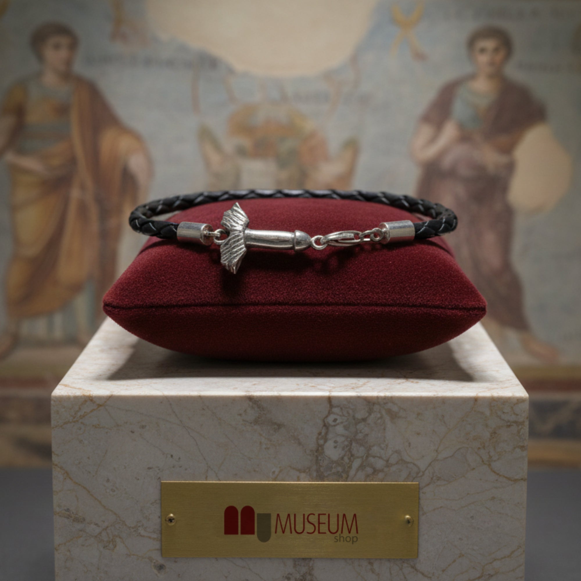 Bracciale in filo intrecciato con Fallo Alato medio