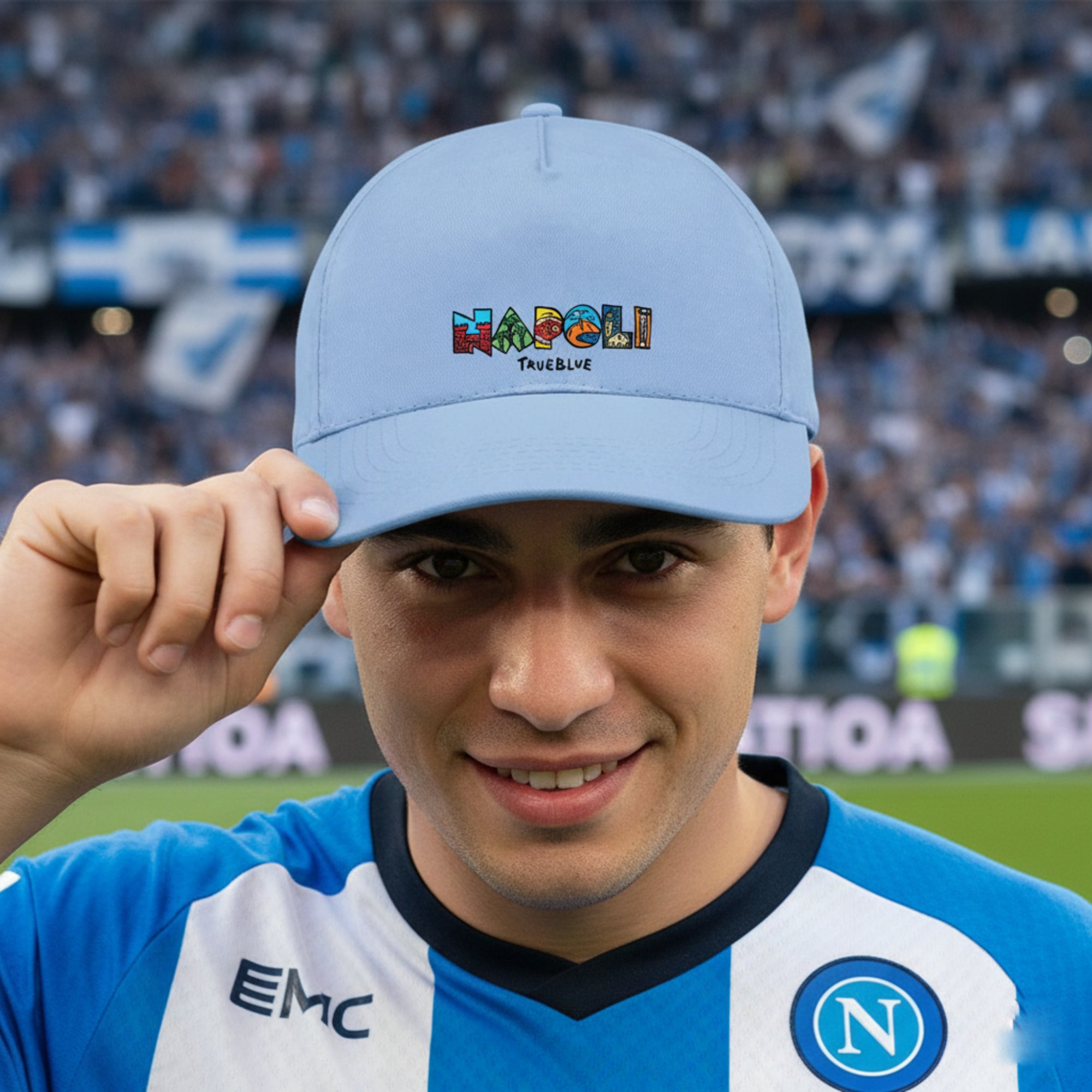 Cappello Napoli con grafica illustrata