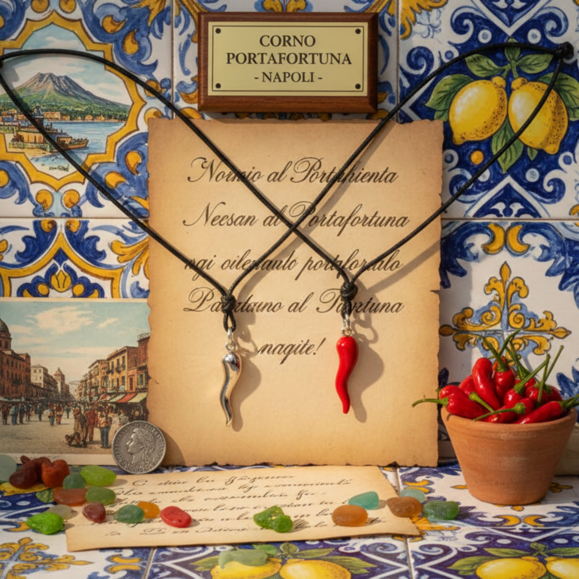 中くらいの角のペンダント