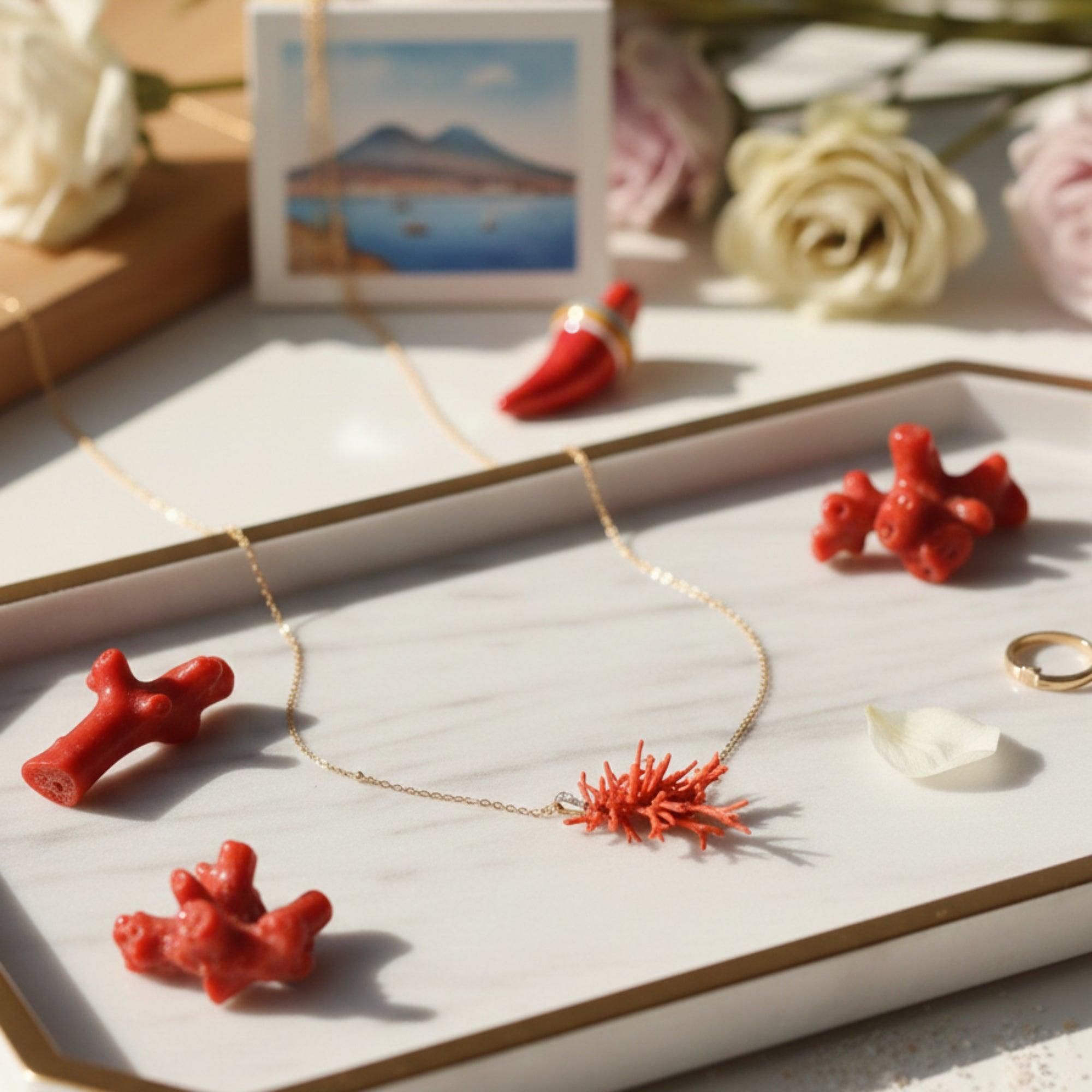 Bijou pendentif en argent sterling 925 corail rouge naturel forme Bijou pendentif en argent sterling 925 corail rouge naturel forme