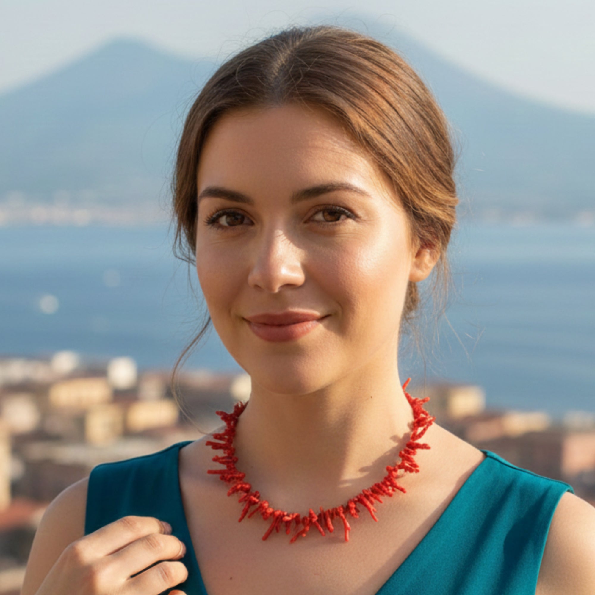 紅珊瑚幸運角項鍊