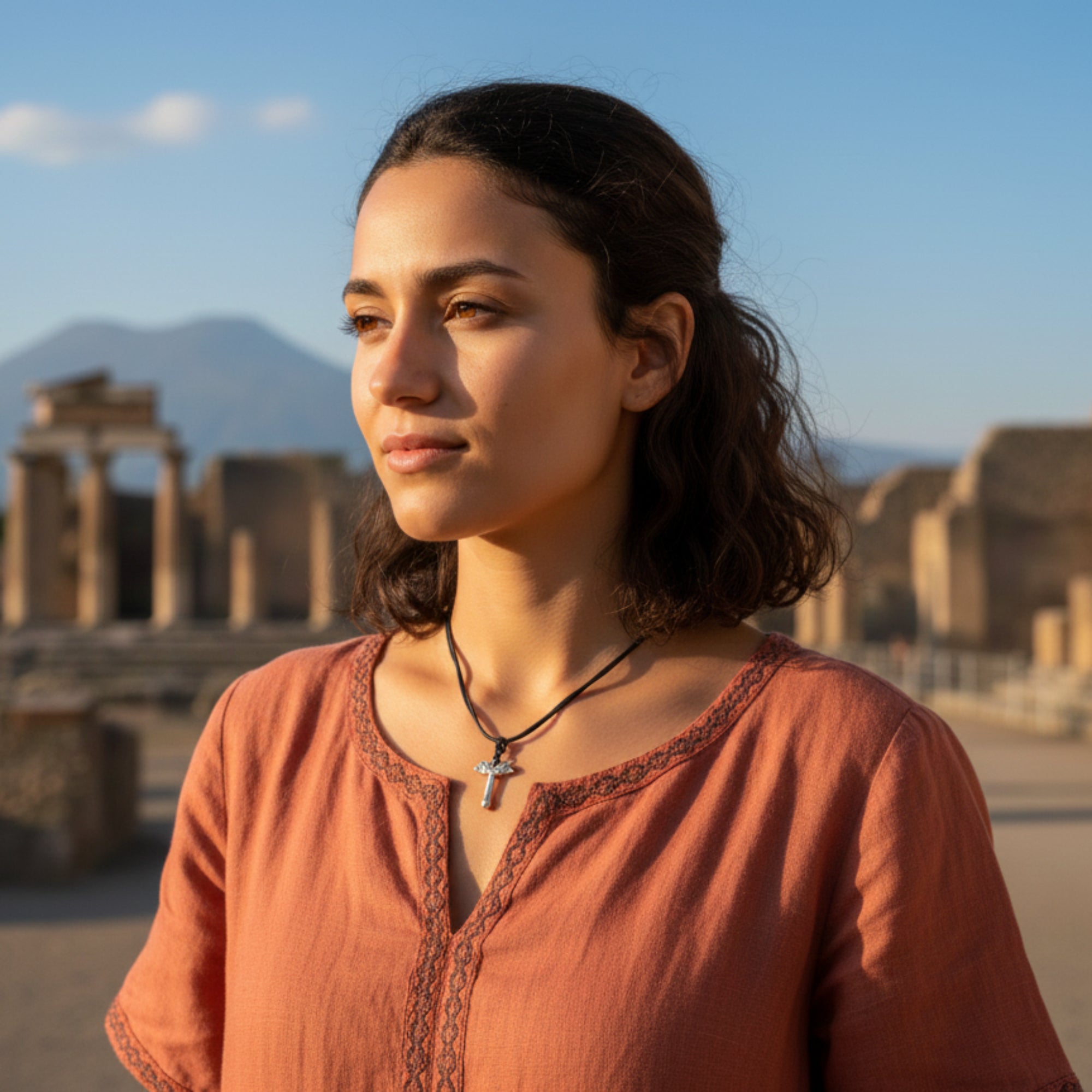 帶有龐貝大翼狀陽具的布線項鍊