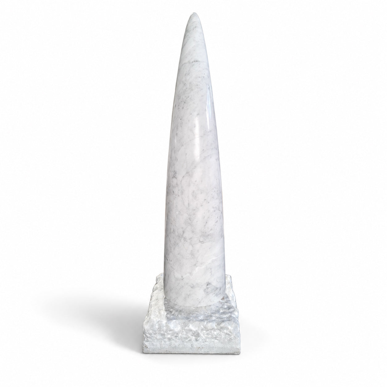 Corno Design Scultura in Marmo di Carrara – Portafortuna  75 cm