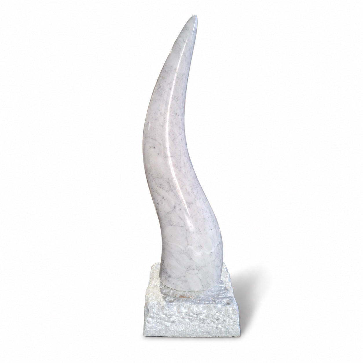 Corno Design Scultura in Marmo di Carrara – Portafortuna  75 cm