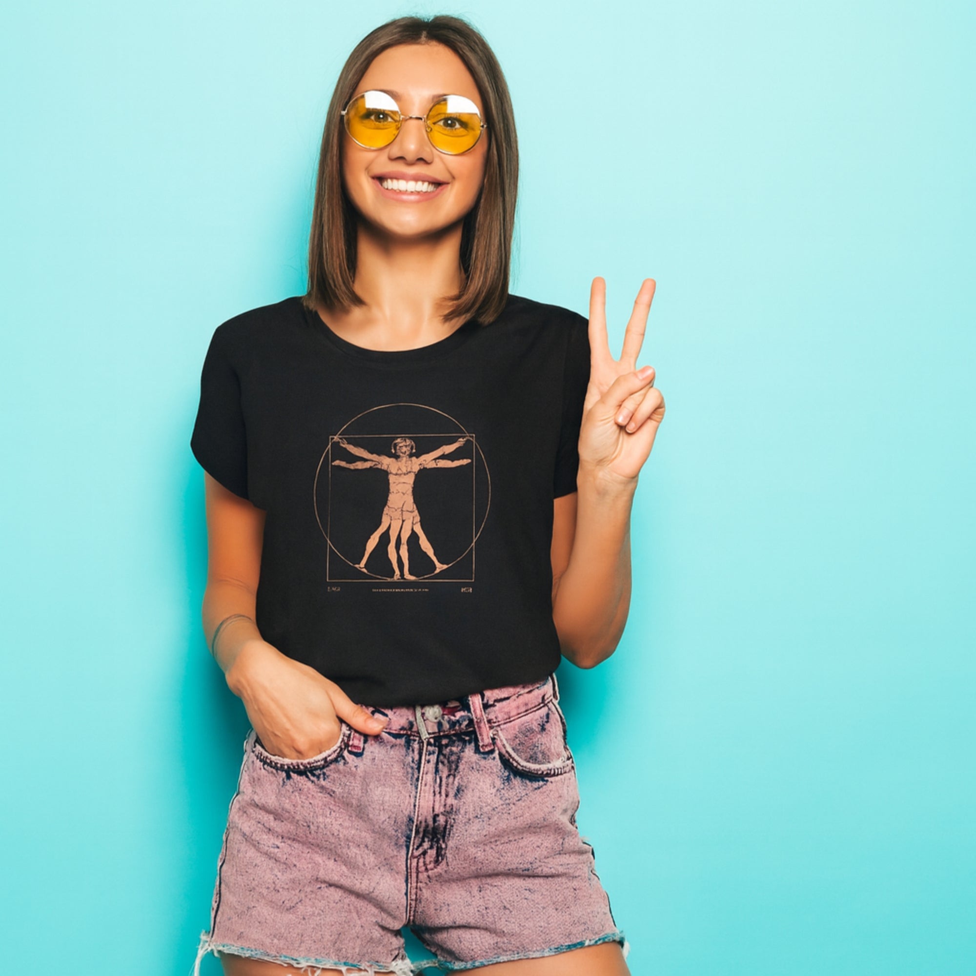 T-Shirt Damen Herren Vitruvianisch – Leonardo da Vinci | 100% Baumwolle