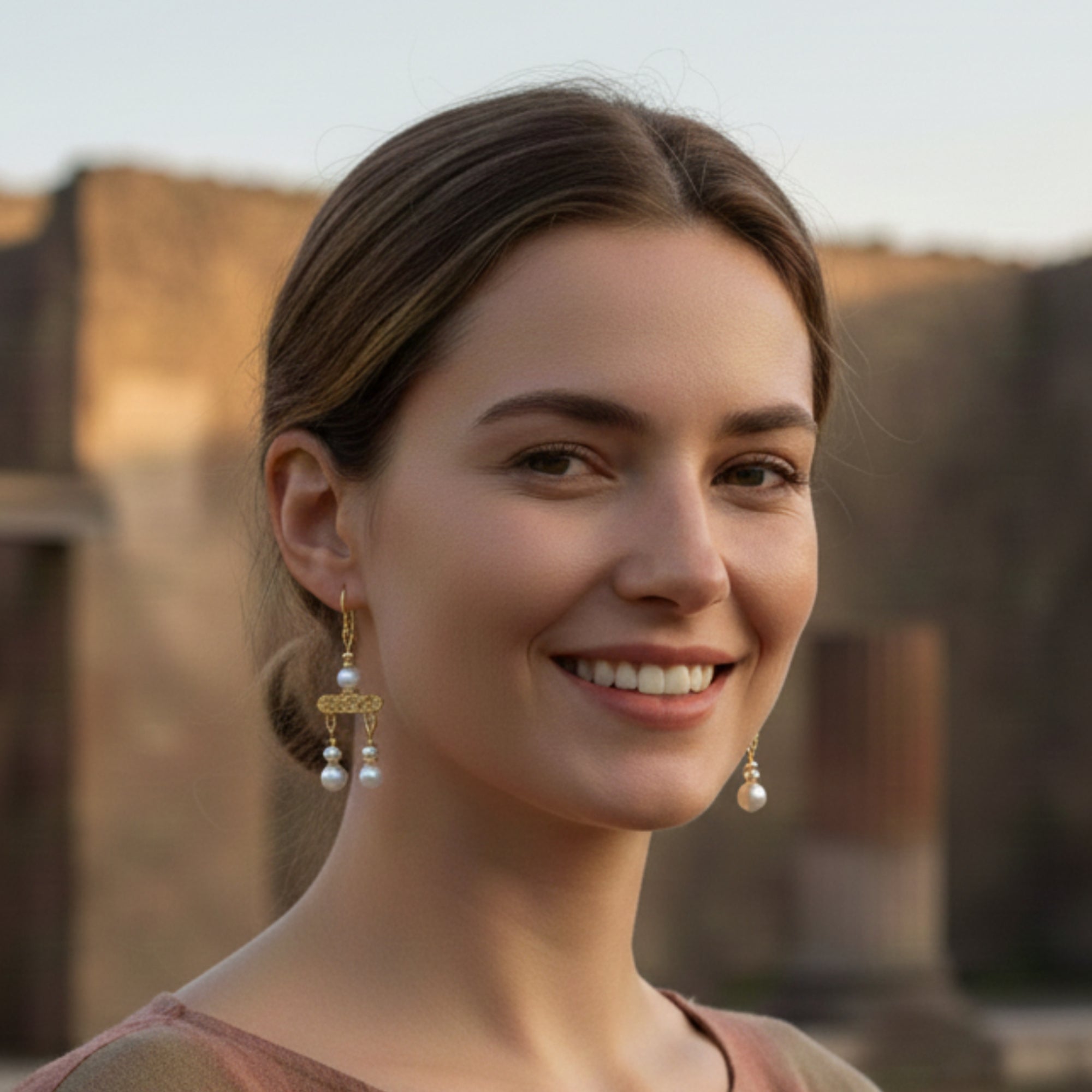 蓬佩伊雙吊墜Crotalia耳環