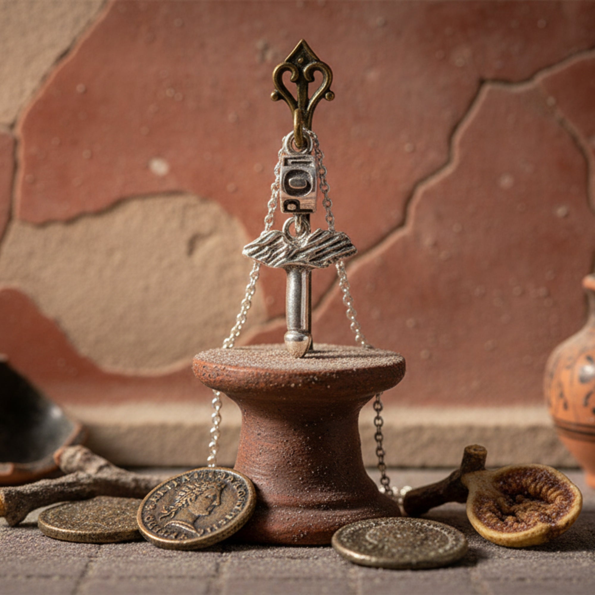 ポンペイの翼のあるファロのペンダント