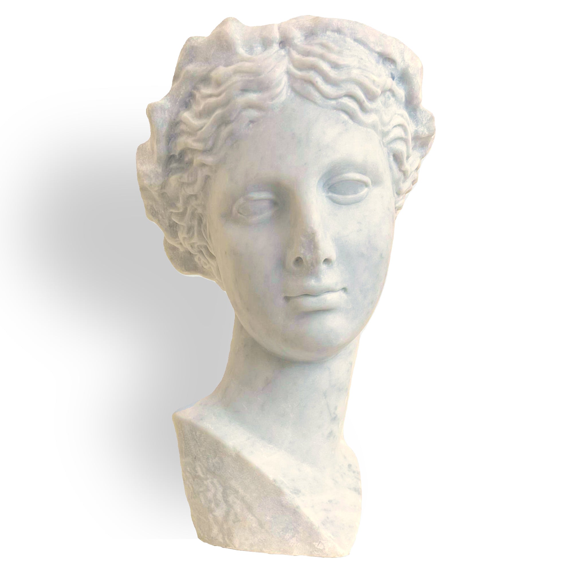 Thalia Musa der Komödie - Kopf aus Carrara-Marmor