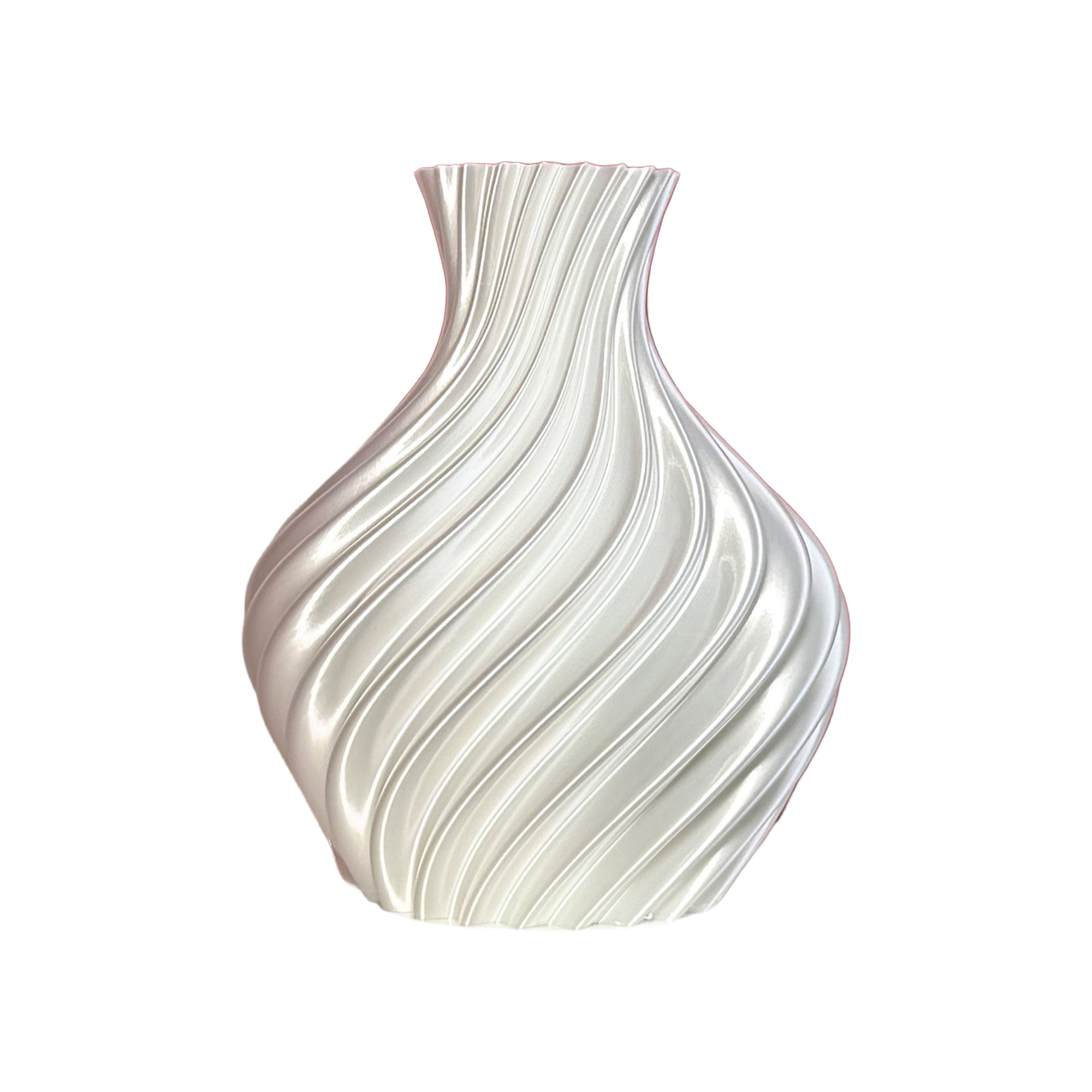 Vaso bombato bianco su sfondo chiaro