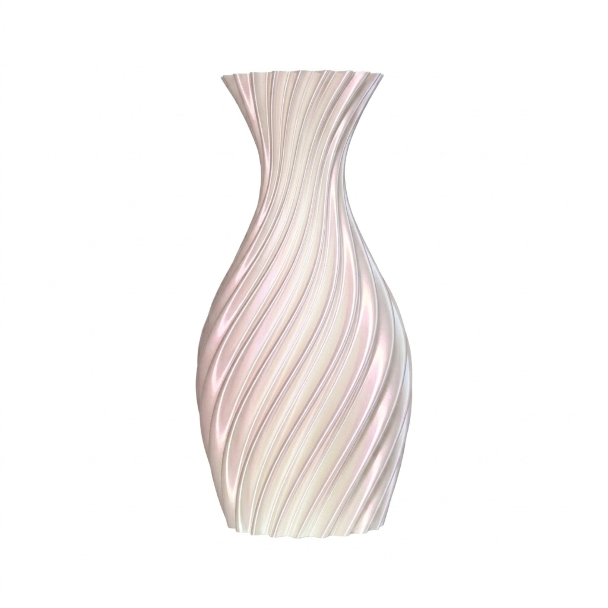 Vaso stretto bianco su sfondo chiaro