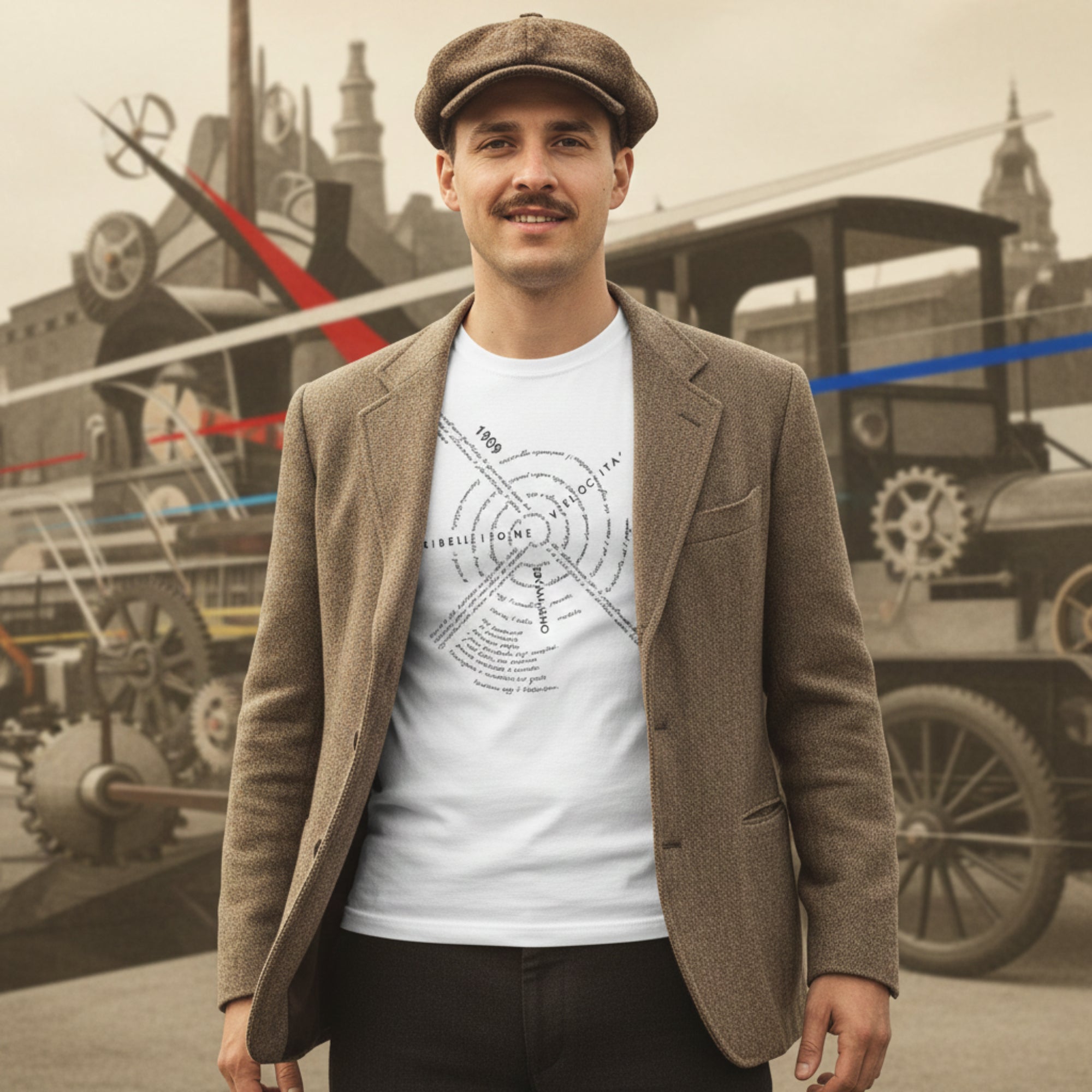 メンズTシャツ「マニフェスト・フューチャリスタ」– 100%コットン