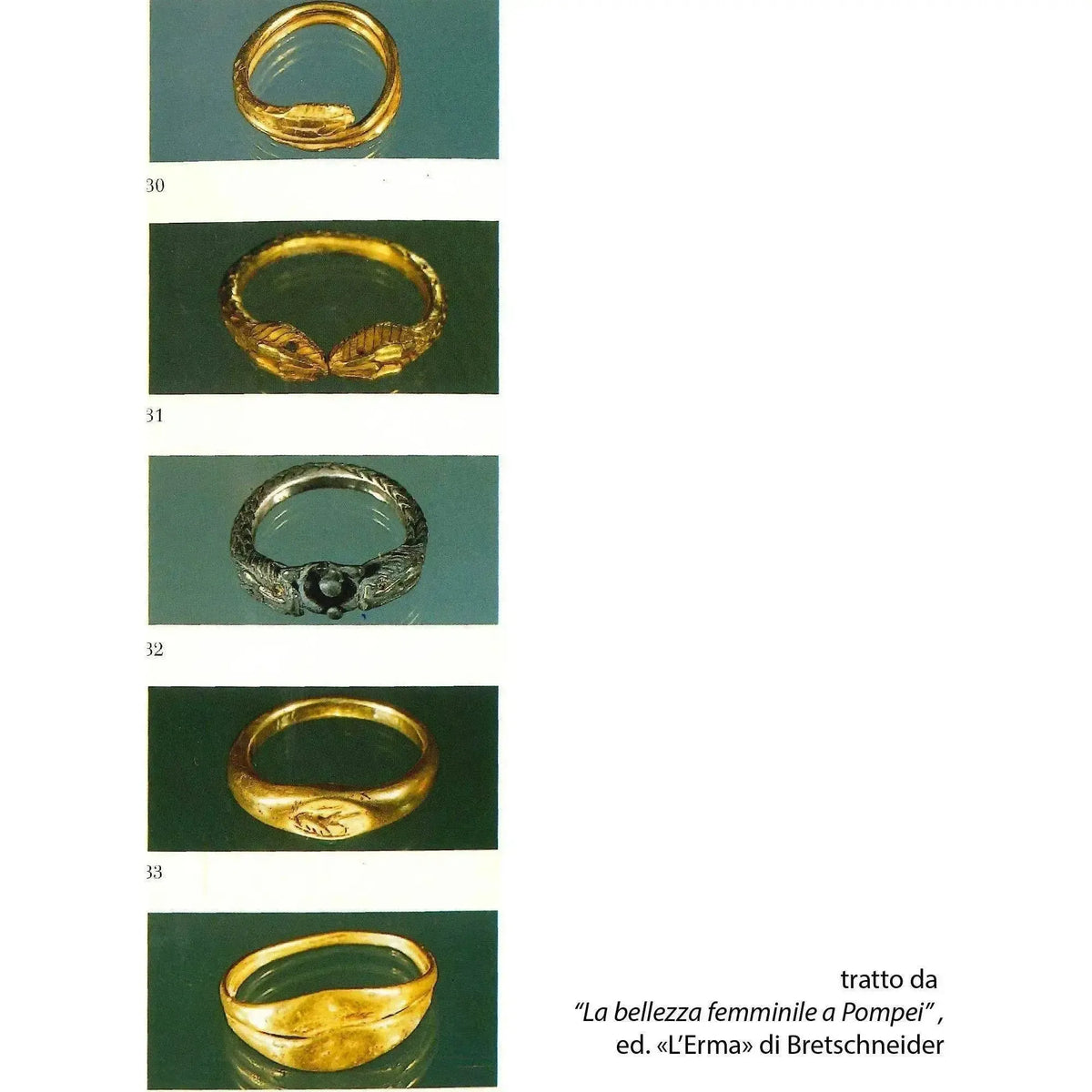 Anillo de plata con doble cabeza de serpiente, inspirada en Pompeya, baño de oro de 18K
