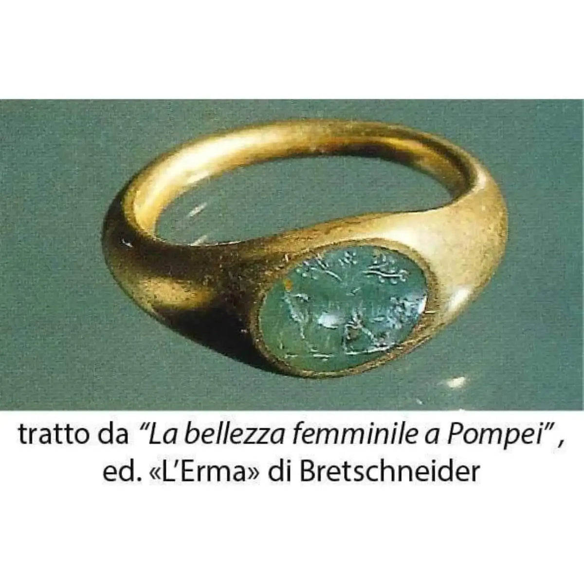 Herculaneum gold enamelled ring, silver.