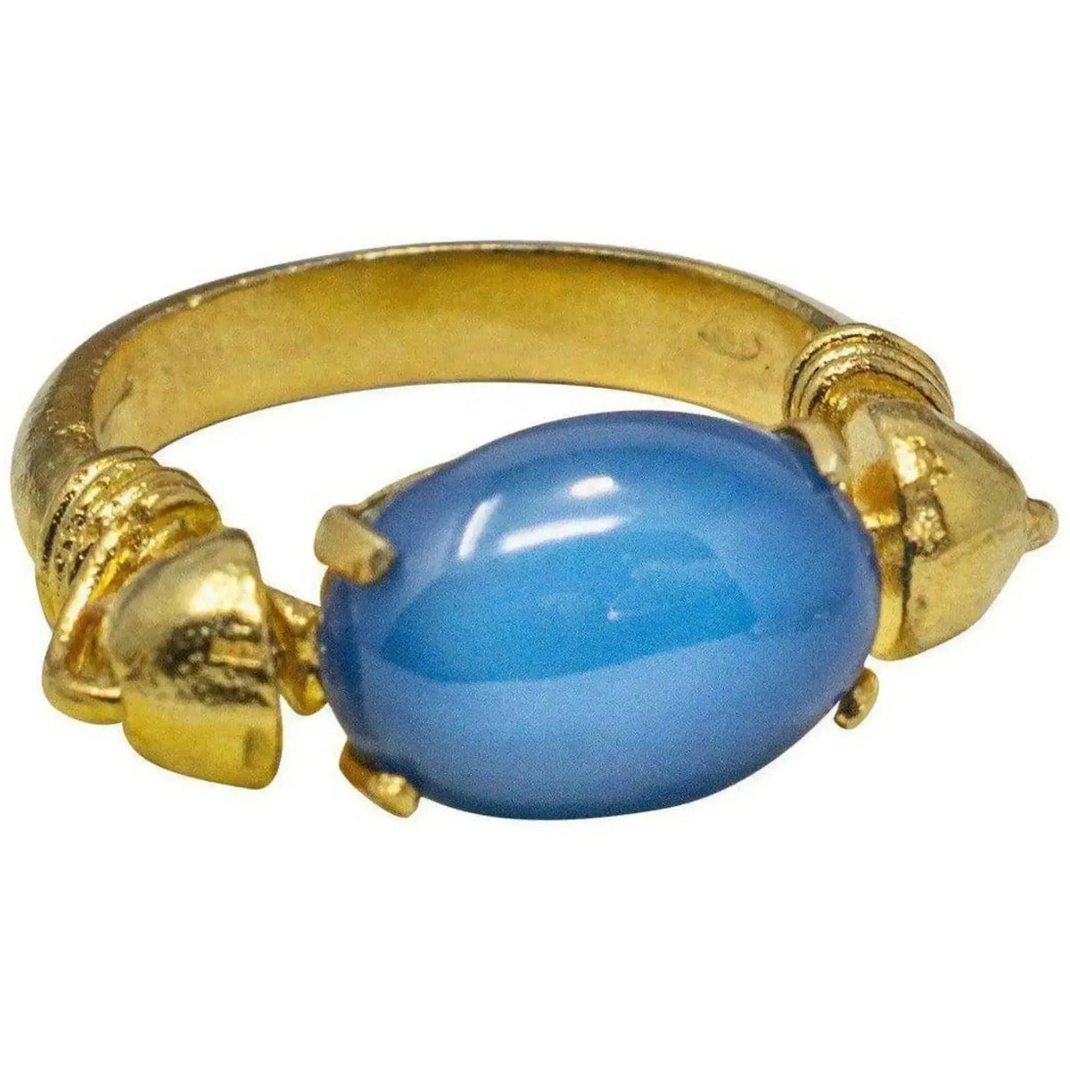 Gold-plated ring with natural stones from Pompeii