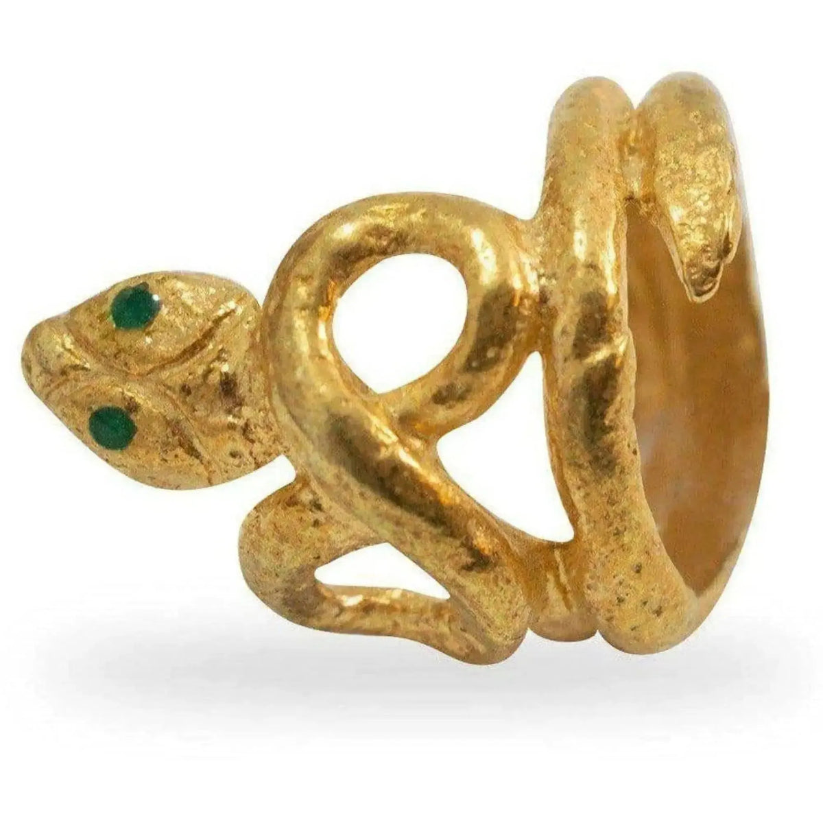 Pompeii snake ring in 925 silver plated with 18 kt gold