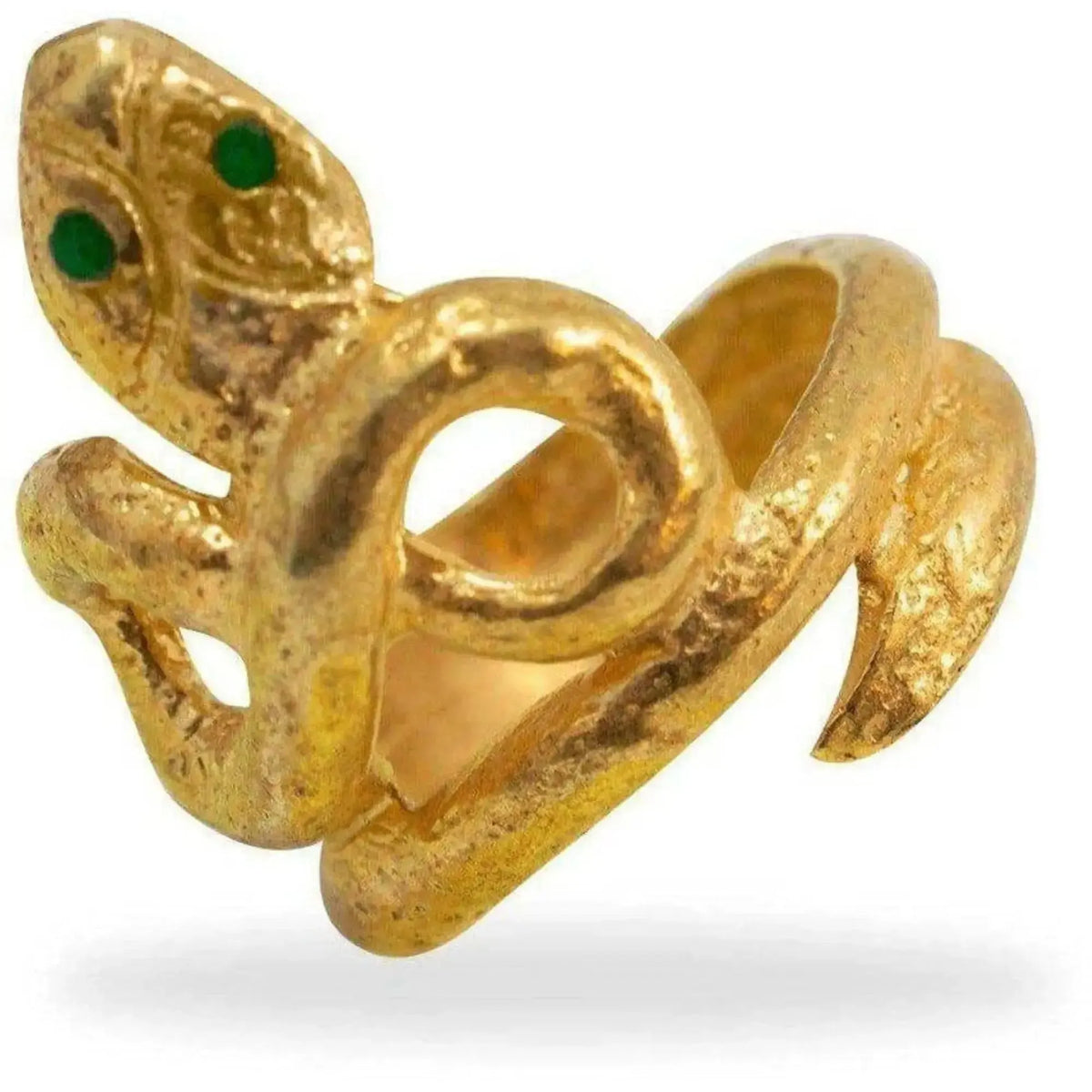 Pompeii intertwined snake ring plated with 18 kt gold