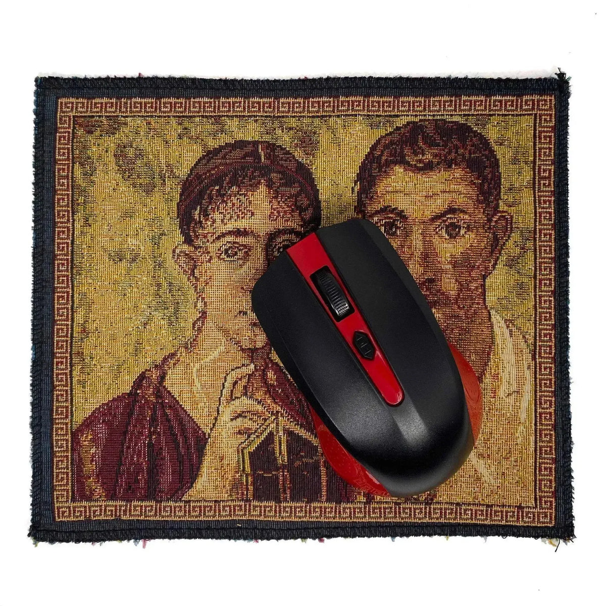 Mouse pad jacquard Proculo con mouse nero e rosso