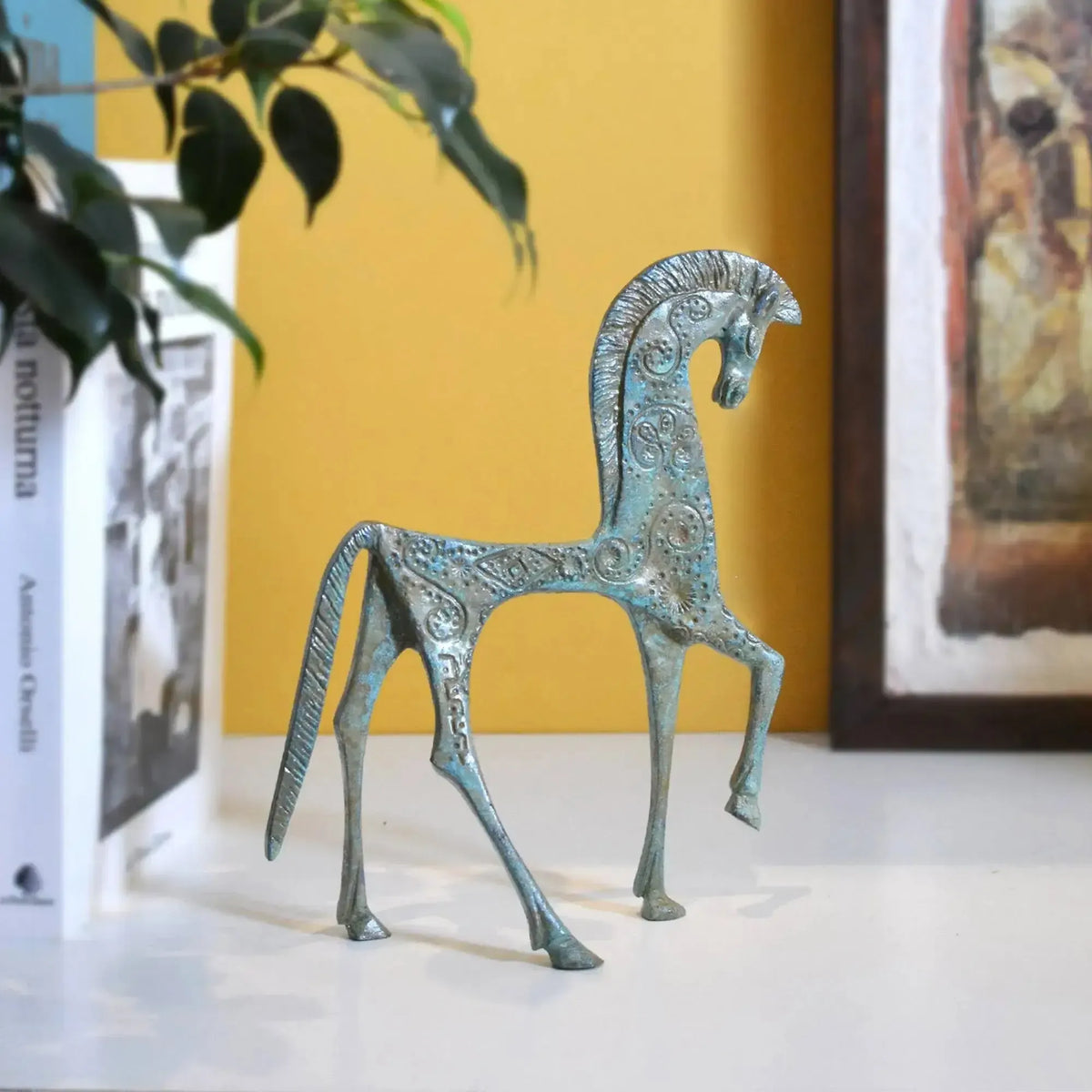 Griechische Pferdestatuette aus Bronze