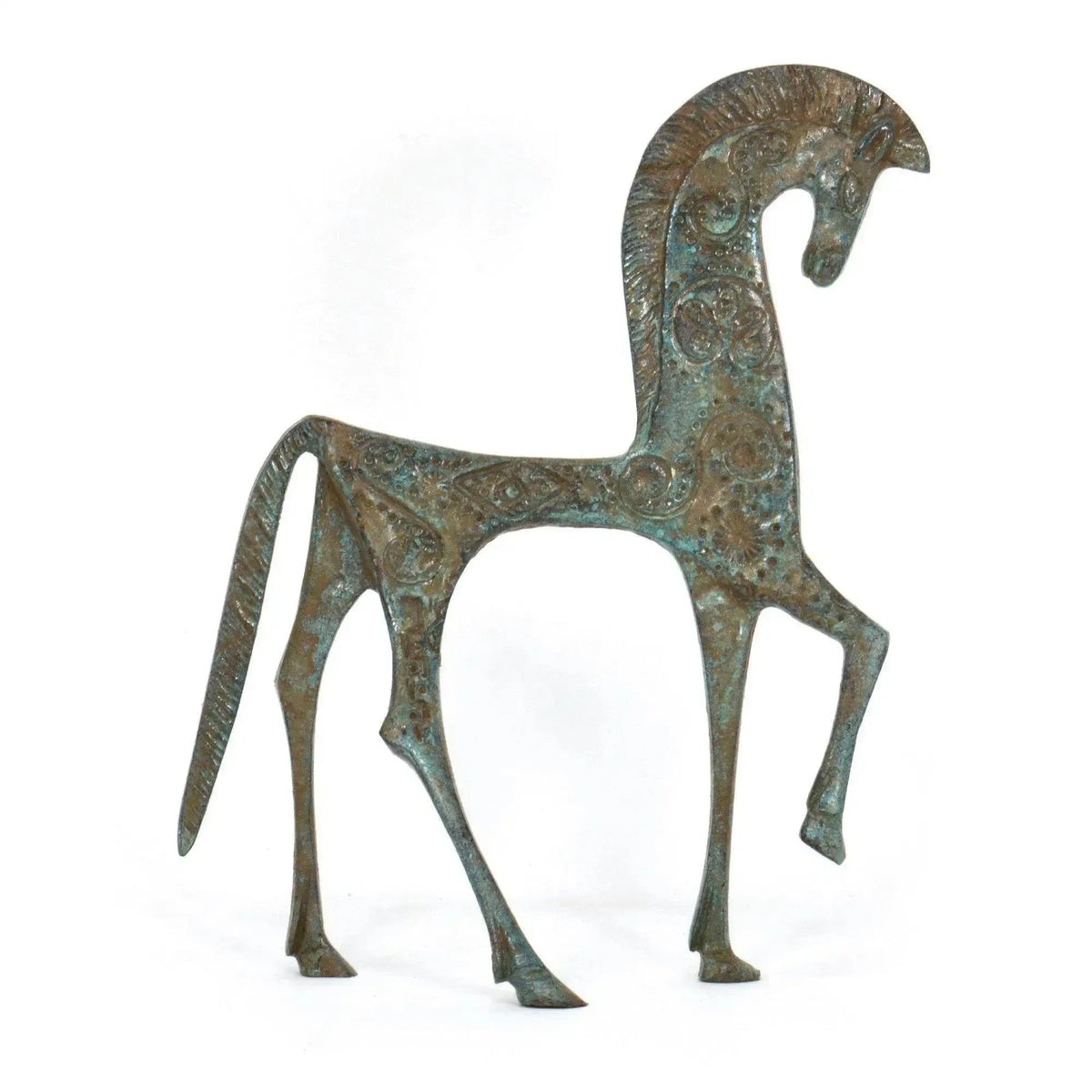 Bronzestatuette eines griechischen Pferdes