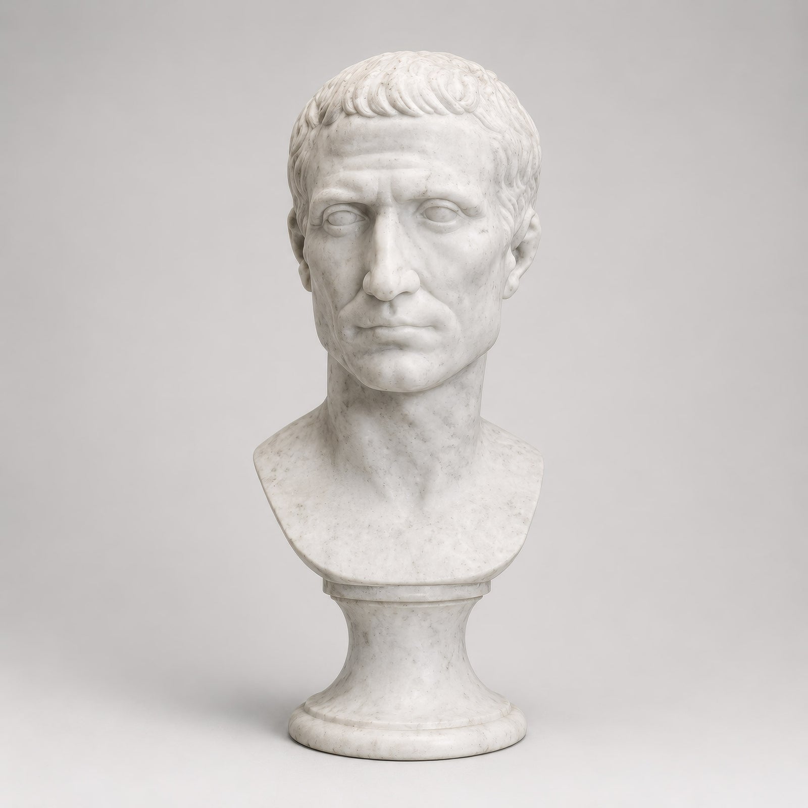 Julius Caesar Marble Bust – Roman Emperor Head, 47cm