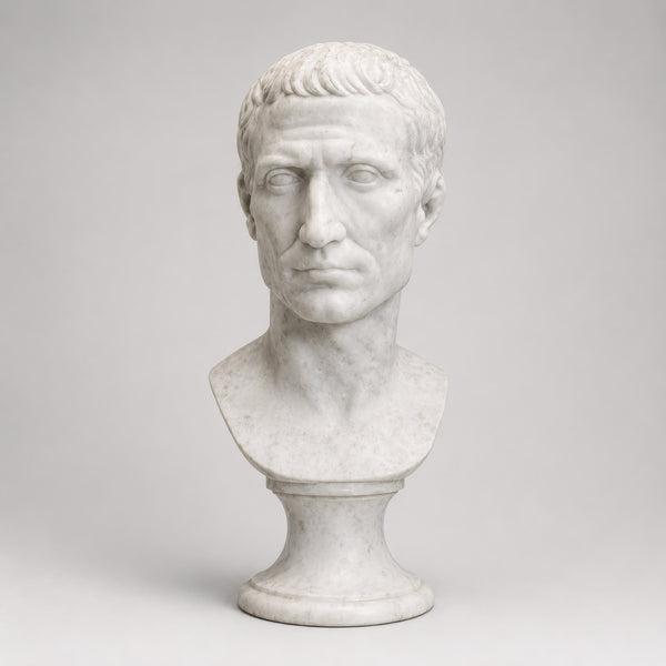 New - Giulio Cesare - Bust Sculpted in marble 47 cm