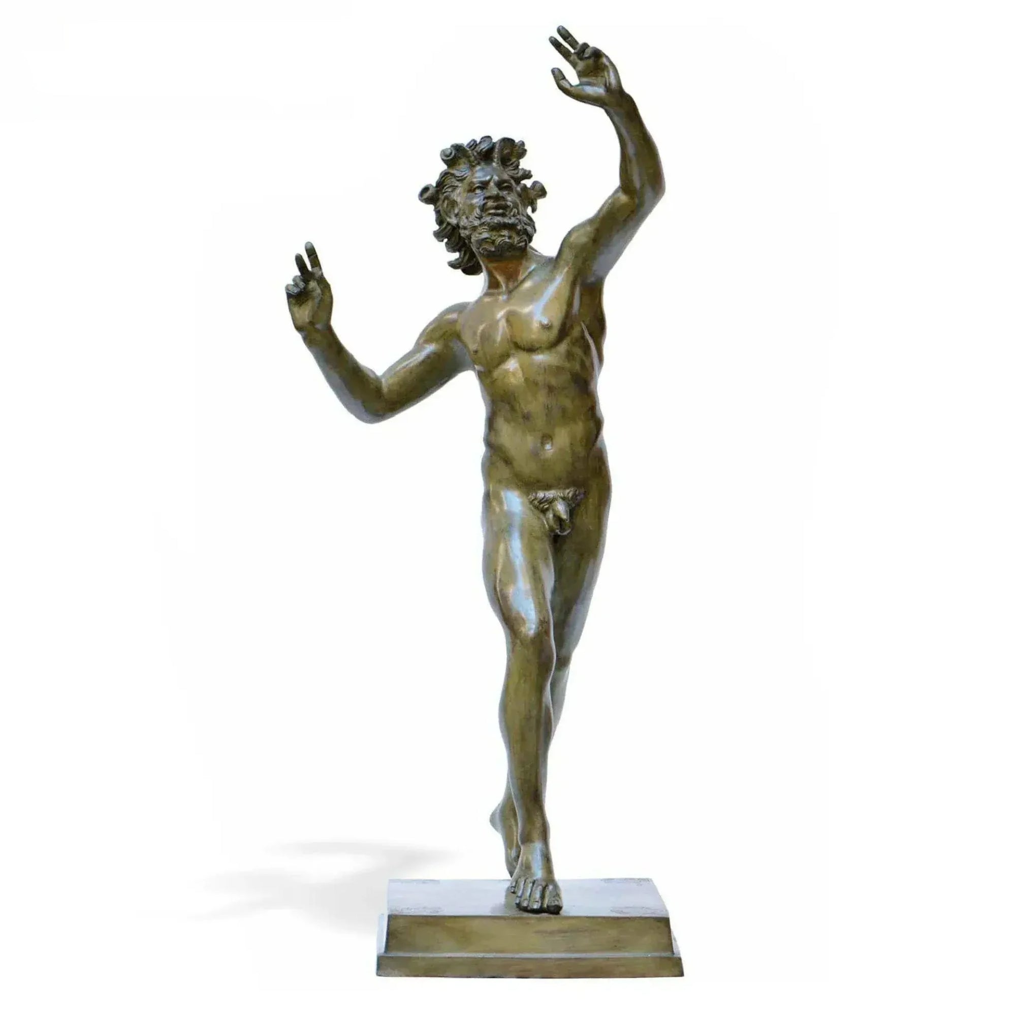 Fauno danzante Pompei in bronzo con patina verde