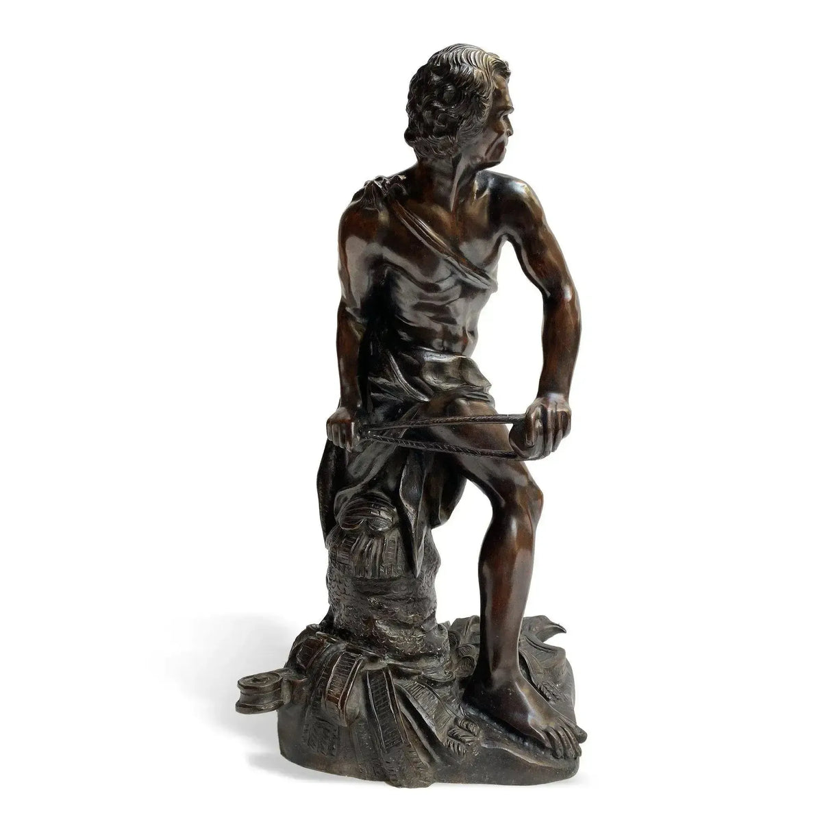 Bronzereproduktion von Berninis David; Seitenansicht.