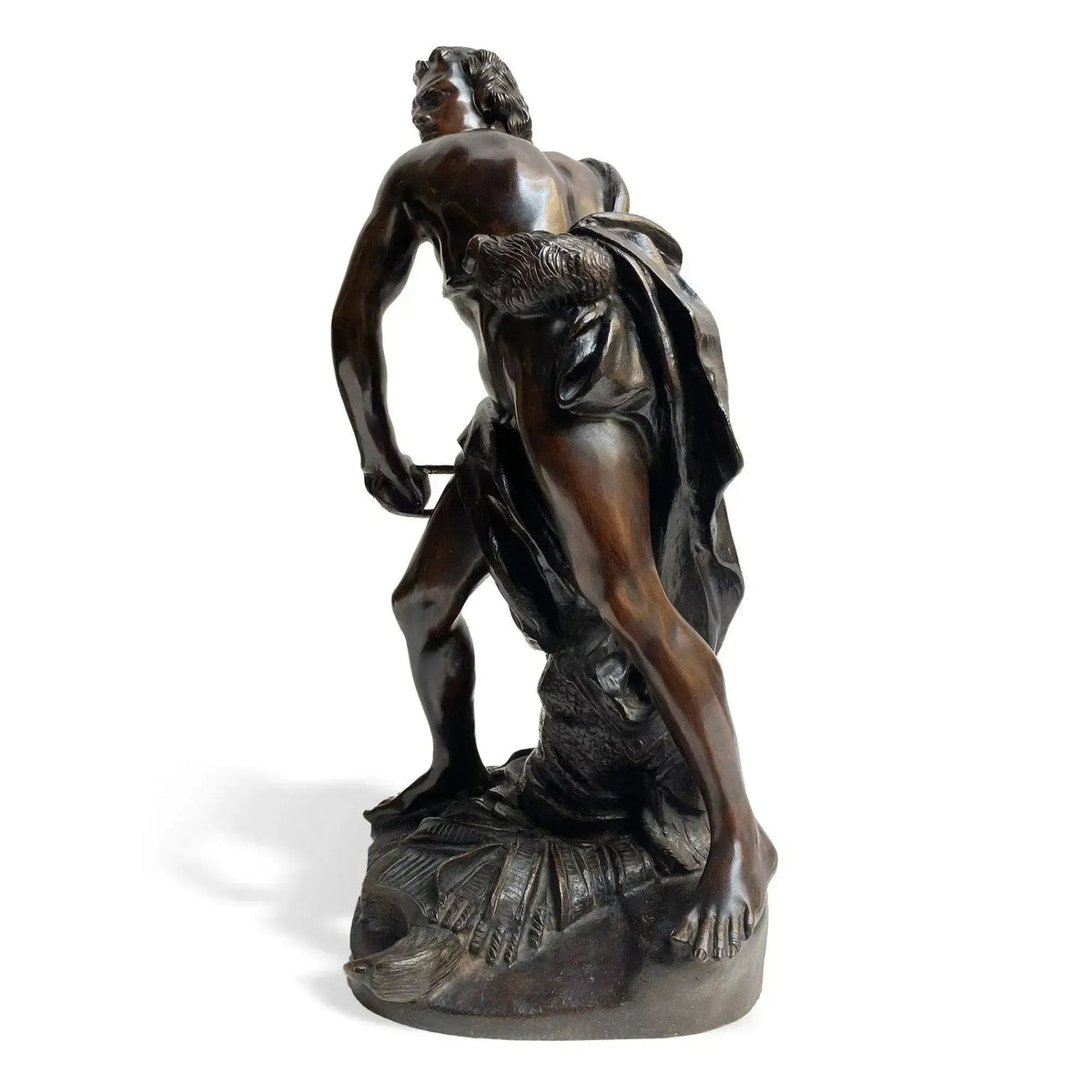 Bronzereproduktion von Berninis David; Seitenansicht