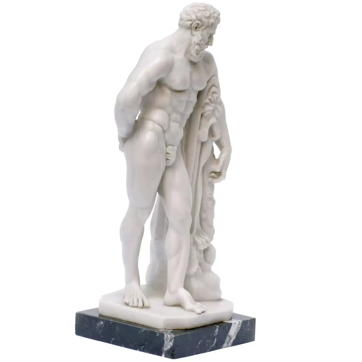 Scultura in Marmo di Ercole Farnese 26 cm vista a tre quarti