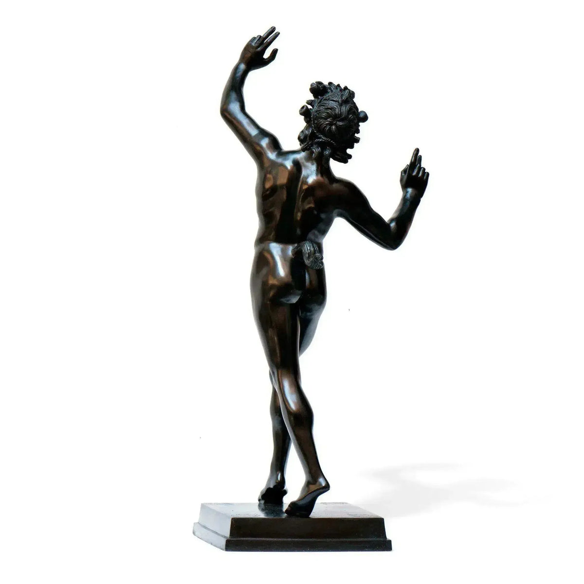 Tanzender Faun von Pompeji, schwarze Patina. Von hinten gesehen.