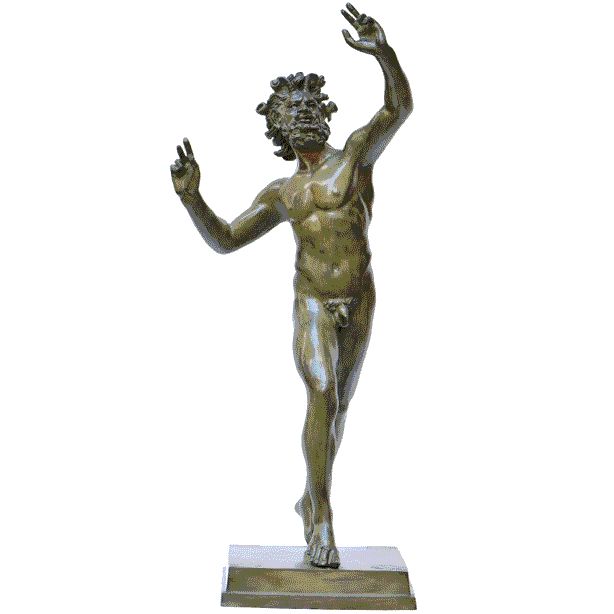 Tanzender Faun - Bronzestatue 85 cm