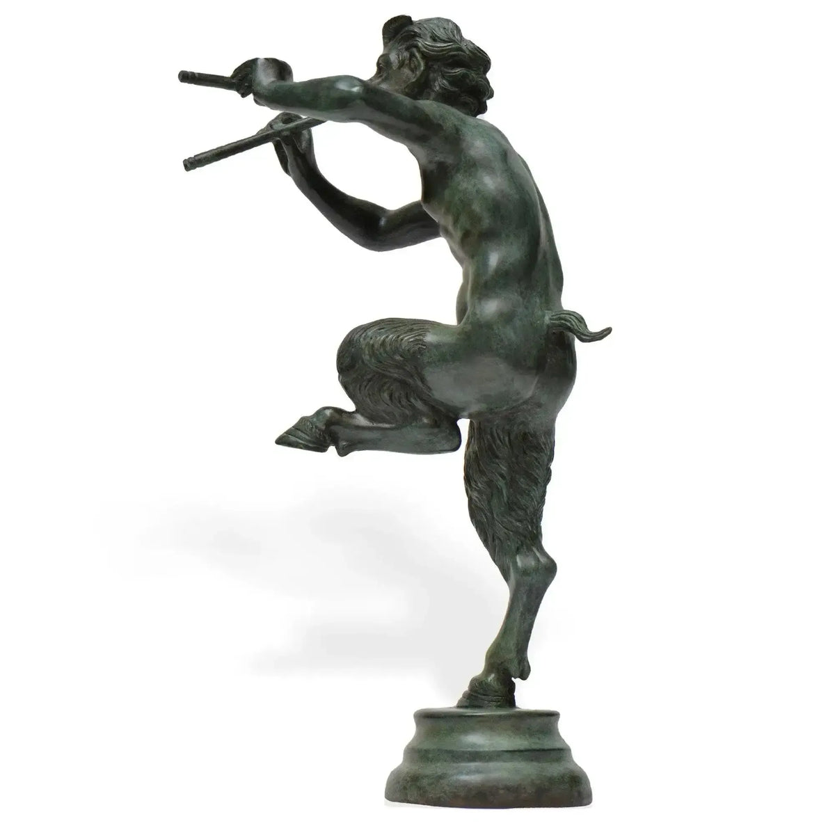 Bronzeskulptur des Fauns mit Pfeifen