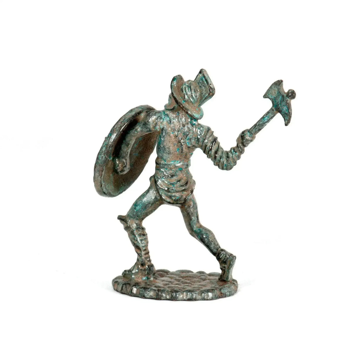 Statuette des römischen Gladiators – thrakische Bronze – Rückansicht