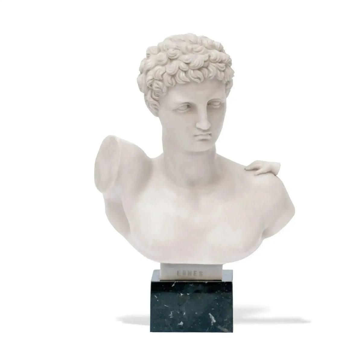 Klassische Hermes-Kopfstatue, Marmorkunstwerk.