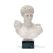 Statua classica della testa di Hermes, opera d'arte in marmo.