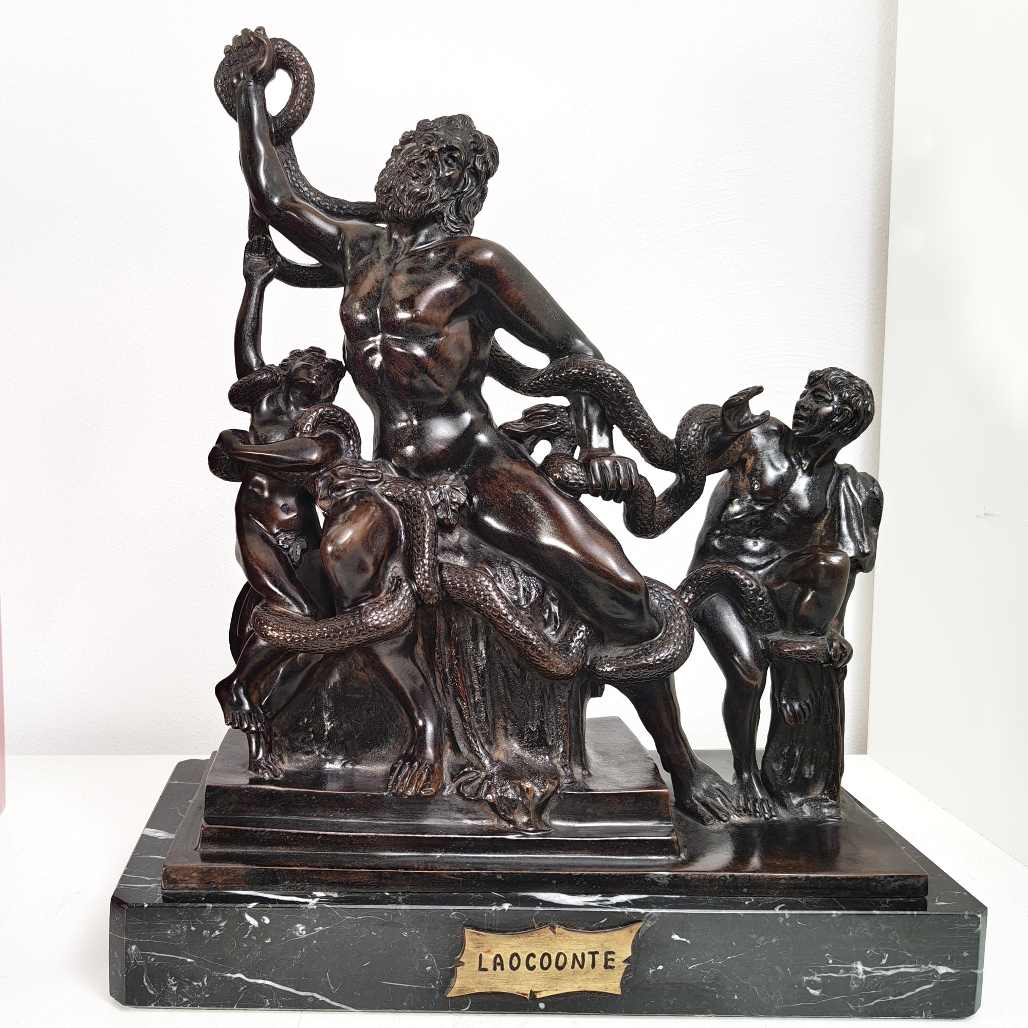 Laocoonte in Bronzo – Scultura a Cera Persa, 38 cm