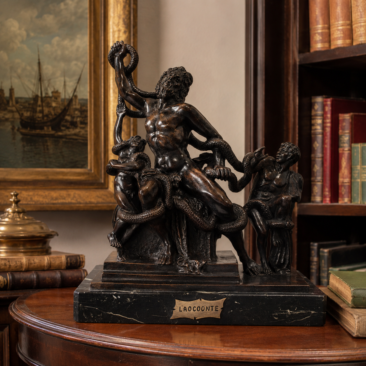 Laocoonte in Bronzo – Scultura a Cera Persa, 38 cm