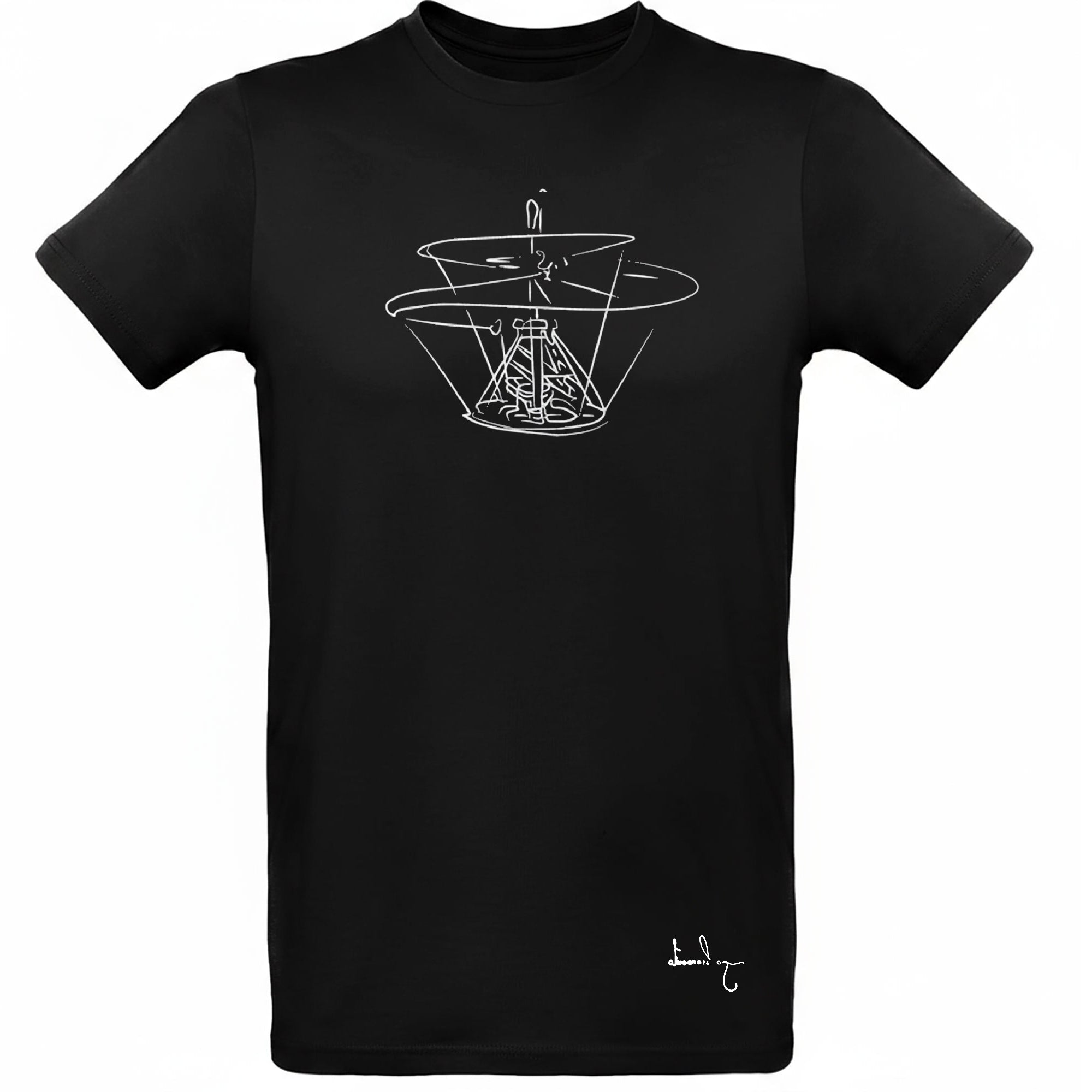 Flying Machine T-Shirt – Inspired by Leonardo da Vinci, Line Art