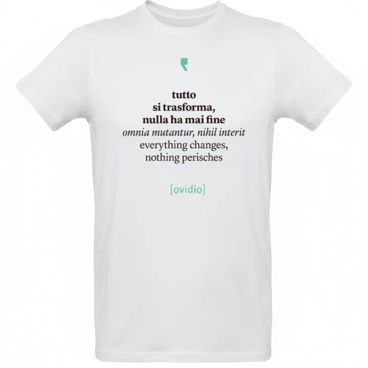 T-shirt homme « Ovide Conceptuel » avec un graphisme artistique inspiré des thèmes de la poésie classique.