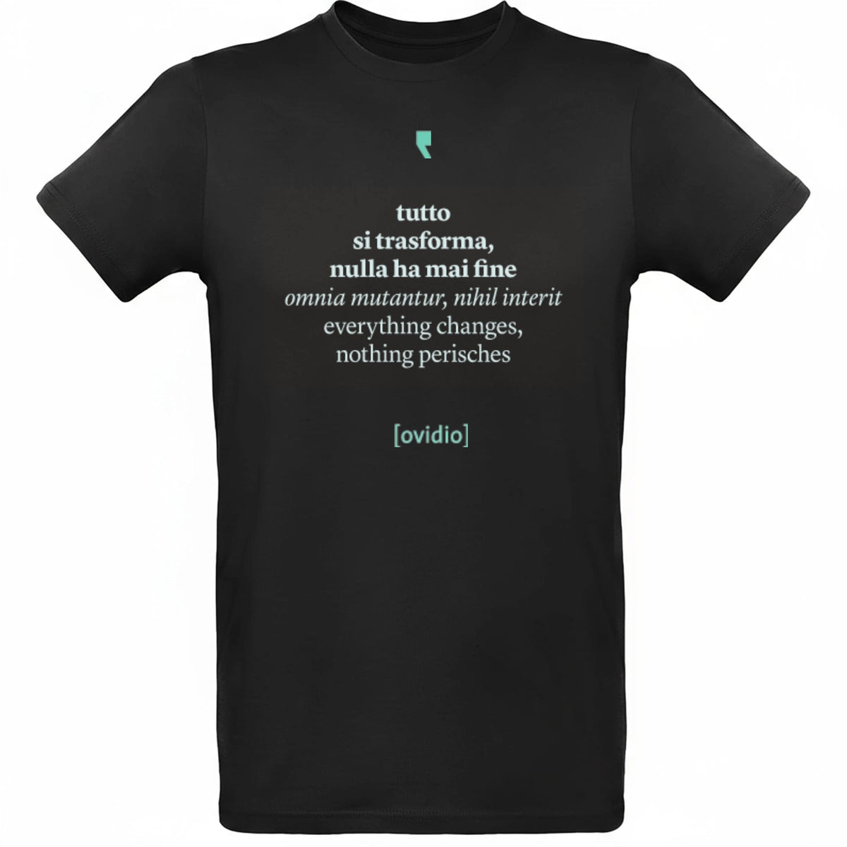 T-shirt homme « Ovide Conceptuel » avec un graphisme artistique inspiré des thèmes de la poésie classique.