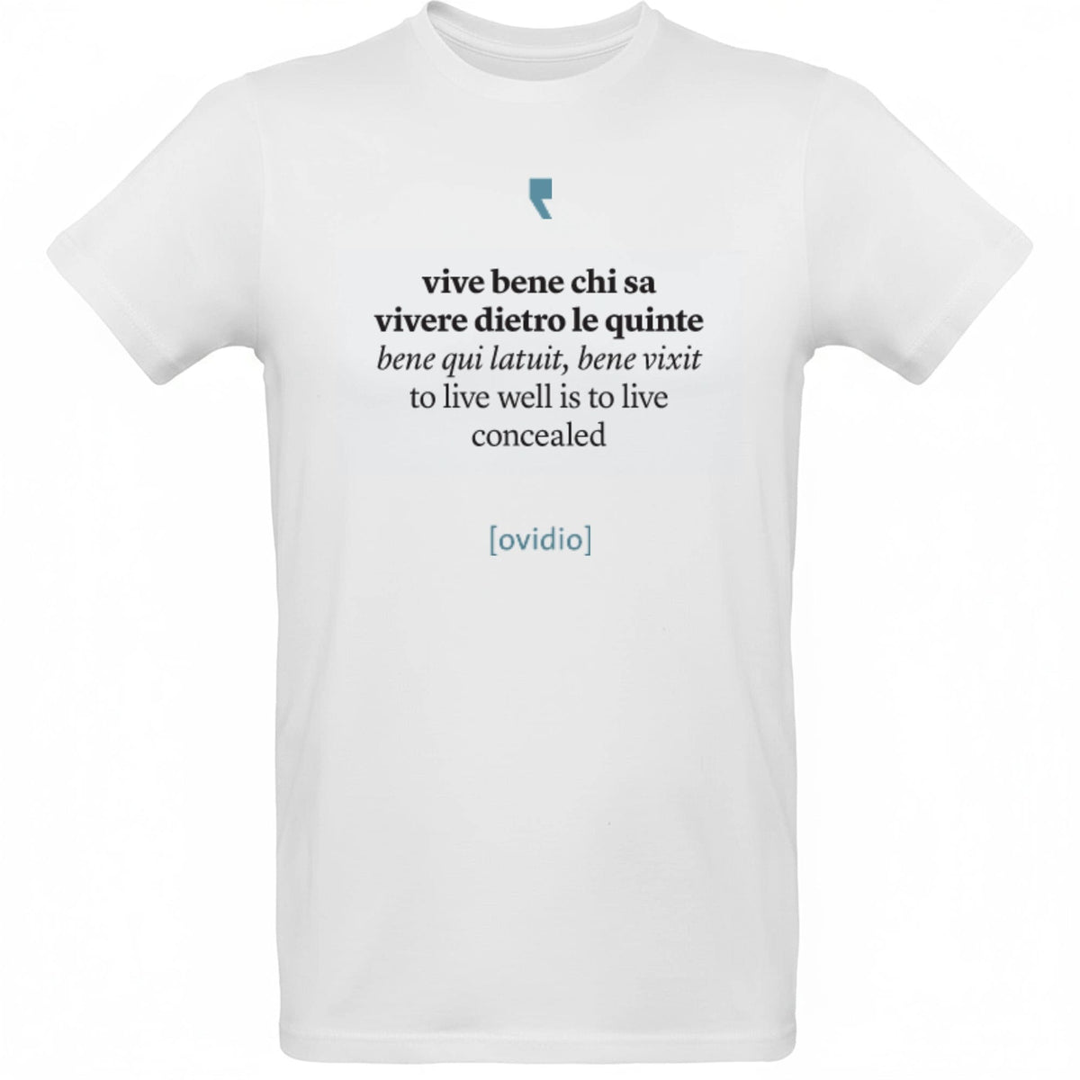 T-shirt homme « Ovide Conceptuel » avec un graphisme artistique inspiré des thèmes de la poésie classique.