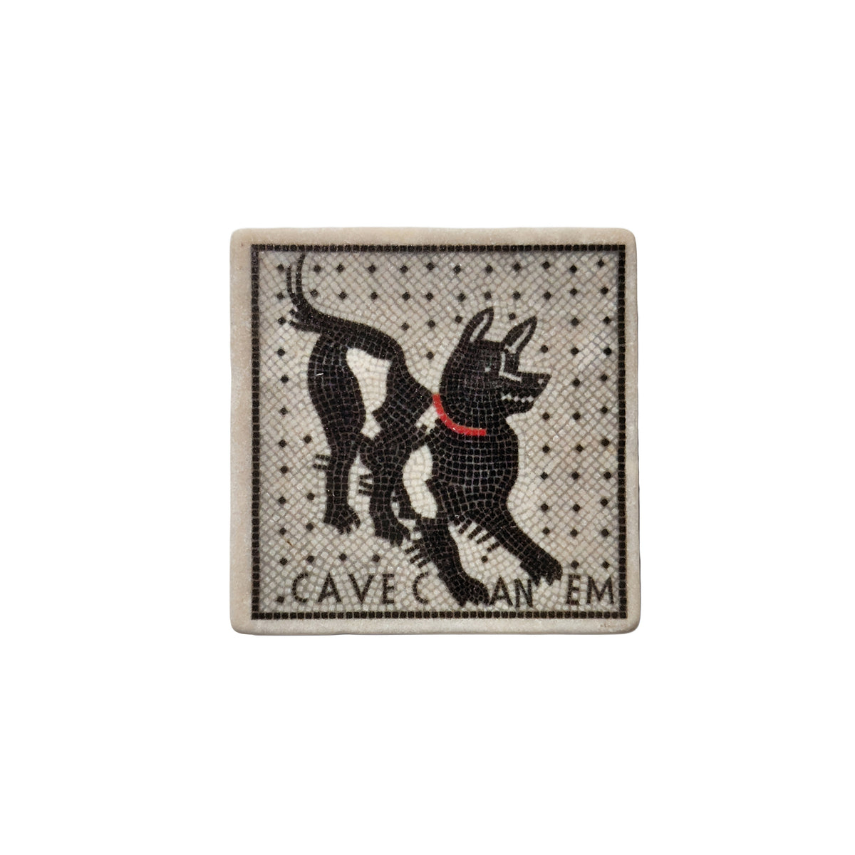 Cave Canem - Magnete in Marmo botticino