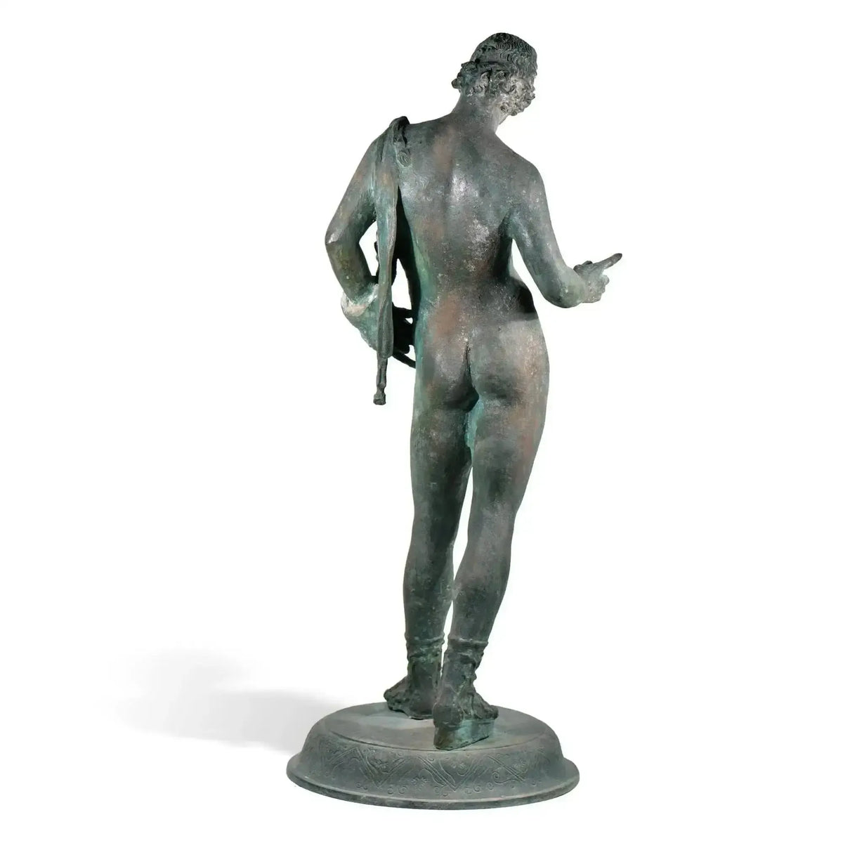 Bronzeskulptur von Narcissus, von hinten gesehen
