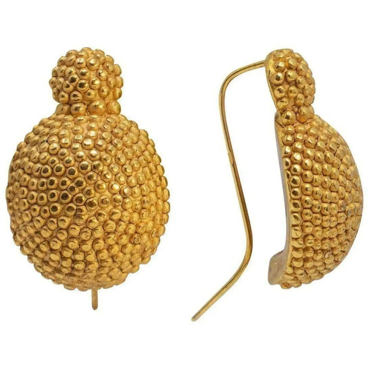 Orecchini a spicchio di sfera decorata in argento 925 e placcati in oro 18K 