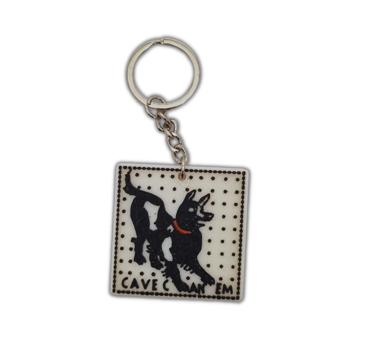 Portachiavi “Cave Canem” – Mosaico di Pompei in Bioplastica