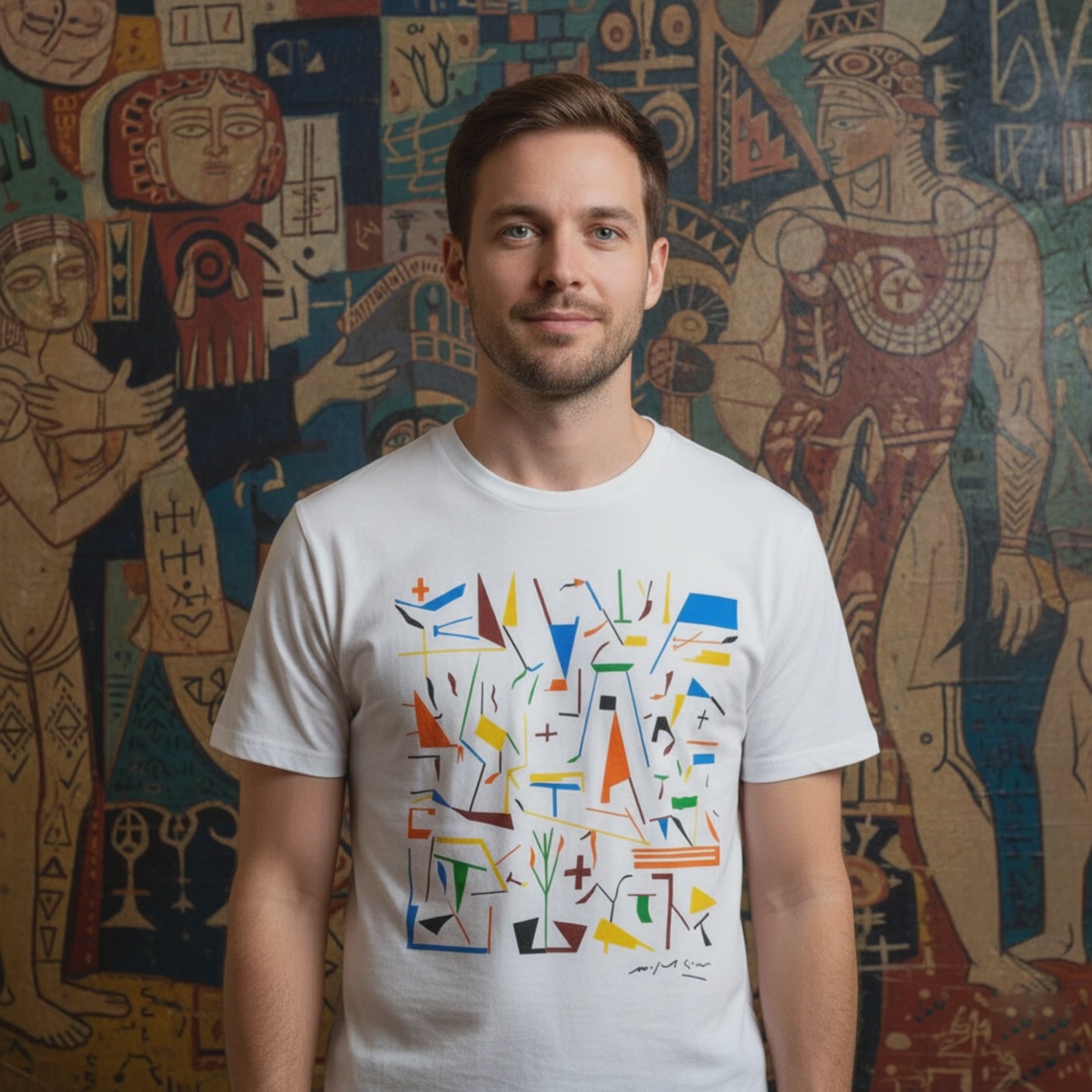 T-shirt uomo in cotone ispirata all’arte contemporanea di Mimmo Paladino.